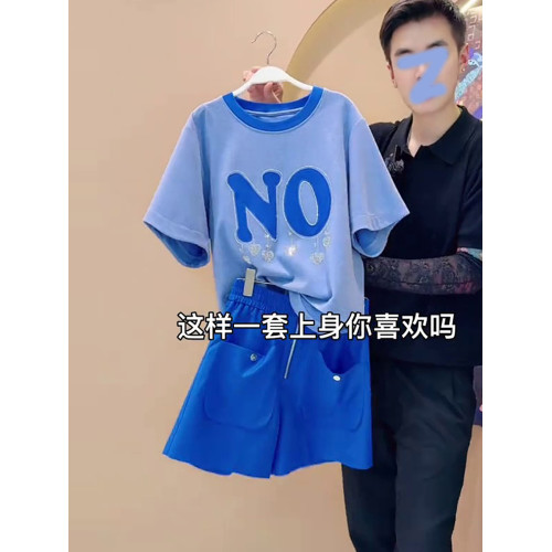 歐貨休閒運動套裝女2025新款夏季時尚洋氣印花短袖短褲兩件套顯瘦
