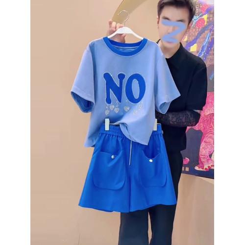 歐貨休閒運動套裝女2025新款夏季時尚洋氣印花短袖短褲兩件套顯瘦