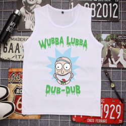 rickandmorty無袖瑞克與莫蒂聯名T恤男生rick莫迪和morty網眼背心