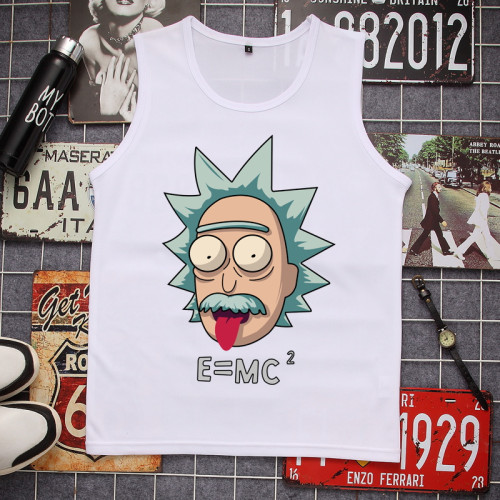 rickandmorty無袖瑞克與莫蒂聯名T恤男生rick莫迪和morty網眼背心