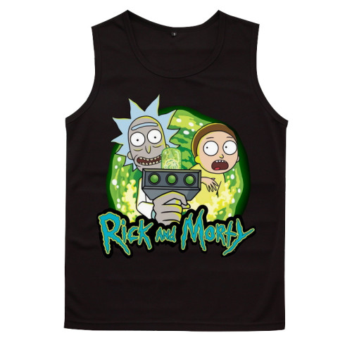 rickandmorty無袖瑞克與莫蒂聯名T恤男生rick莫迪和morty網眼背心