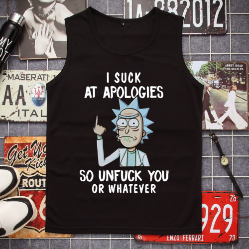 rickandmorty無袖瑞克與莫蒂聯名T恤男生rick莫迪和morty網眼背心