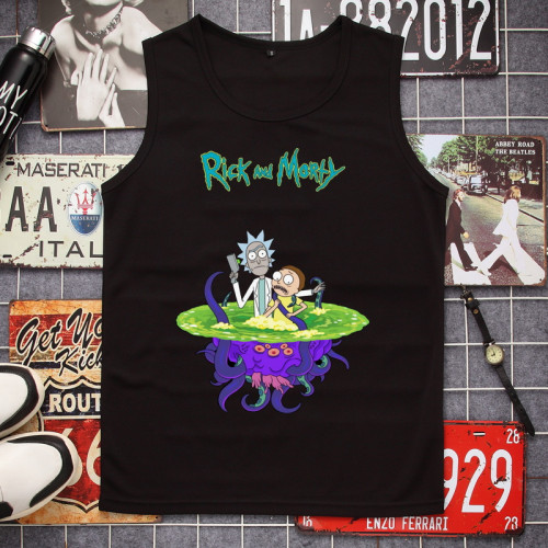 rickandmorty無袖瑞克與莫蒂聯名T恤男生rick莫迪和morty網眼背心