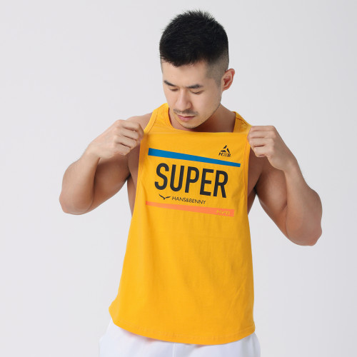 hansbenny夏季新款男士運動背心健身休閒個性無袖坎肩潮全棉背心