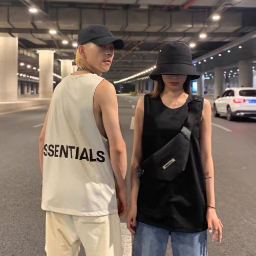 FOG復線ESSENTIALS無袖網眼背心美式高街寬松潮牌運動休閒T恤透氣