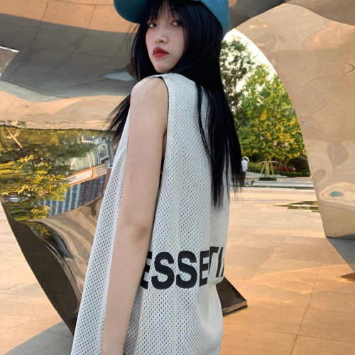 FOG復線ESSENTIALS無袖網眼背心美式高街寬松潮牌運動休閒T恤透氣