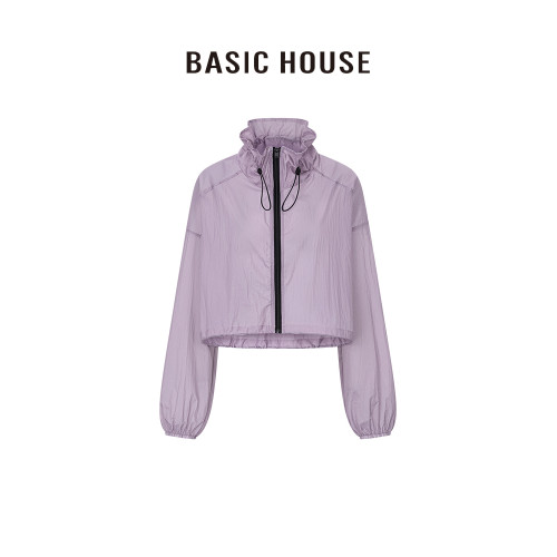 百家好/Basic House寬松休閒抽繩防曬服松緊短款半身裙運動套裝女