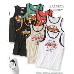 自畱3件！太舒服了！立體印花！夏季男潮流百搭全棉打底無袖背心