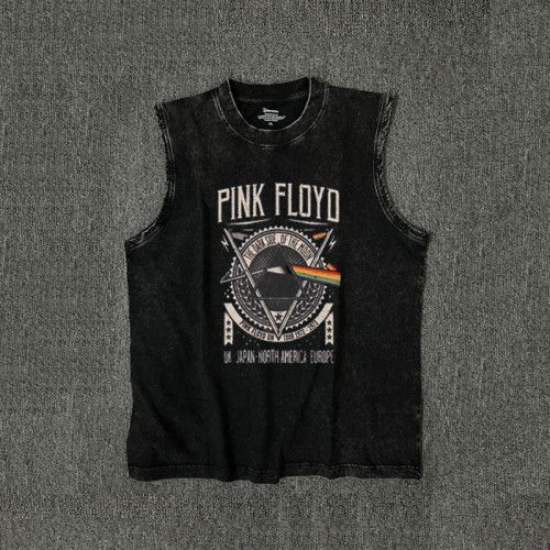 vintage搖滾水爺Pink Floyd平克弗洛伊德無袖男款t恤潮背心坎肩