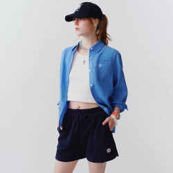 TeenieWeenie小熊2025夏季新款長袖亞麻襯衫女襯衣TTYW252402E