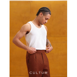 CULTUM純色背心男士夏季坎肩內搭修身運動無袖打底t恤潮