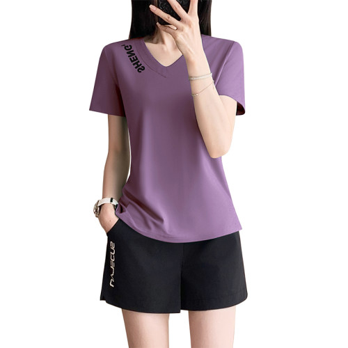 速乾短褲休閒運動套裝女2025新款夏季洋氣時尚冰絲短袖跑步兩件套