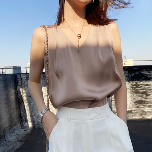 大碼女裝2025夏季背心韓版緞面打底吊帶衫吊帶背心內搭上衣女