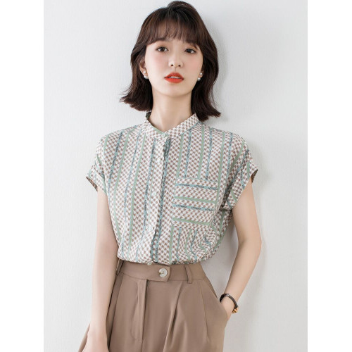 白領哥弟新2025夏季新款時尚氣質百搭短袖減齡洋氣襯衫薄款女襯衣