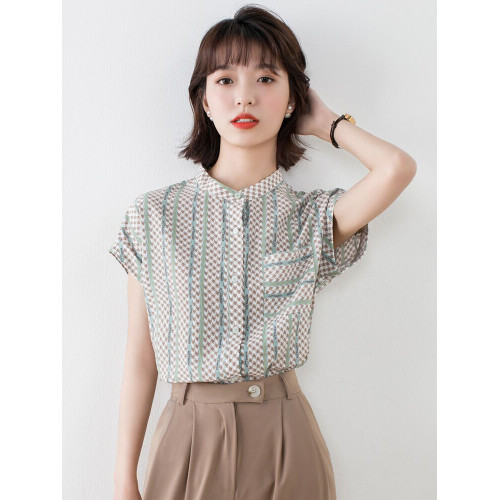 白領哥弟新2025夏季新款時尚氣質百搭短袖減齡洋氣襯衫薄款女襯衣