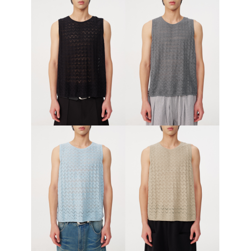 JCAESAR TANK TOP 鏤空貝殼背心 針織內搭 微寬松 輕盈百搭 五色