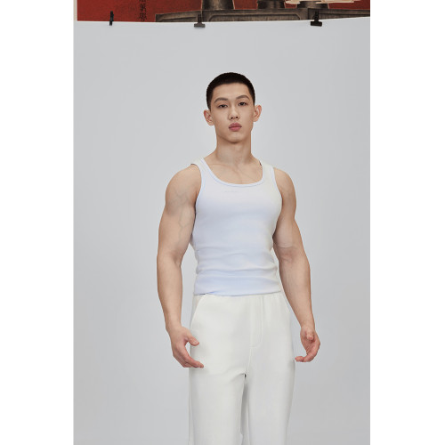 Cosy Rule 緊身款運動休閒健身螺紋背心｜天藍色 淺藍色