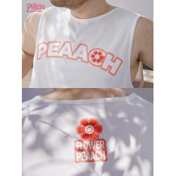 PEAACH美式簡約夏季網眼透氣印花背心日系寬松大碼運動健身坎肩男