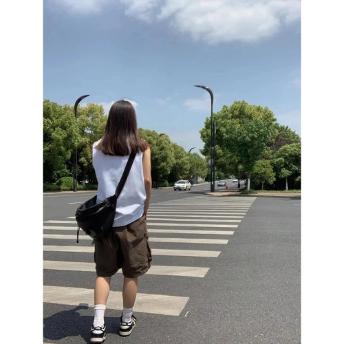 純色重磅純棉背心男女夏季寬松運動小領口小袖口無袖T恤坎肩汗衫