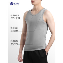 蜀黍家冰氧吧棉背心男冰絲2025新款夏季透氣跑步健身運動內搭坎肩