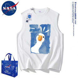 NASA聯名大白鵞背心式短袖男女孩夏季薄款情侶學生無袖t恤純棉