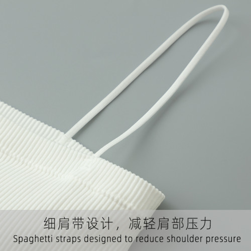 簡約桑蠶絲打底修身小吊帶  高彈力螺紋內搭帶胸墊時尚百搭吊帶衫