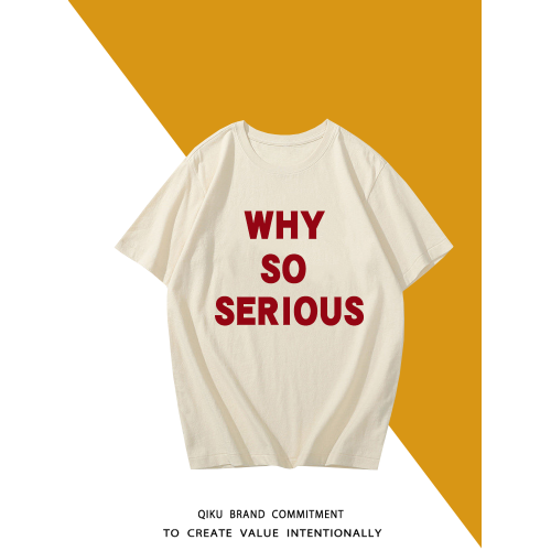 WHY SO SERIOUS T恤短袖半袖衫趣味英文印花上衣服體恤打底衫背心