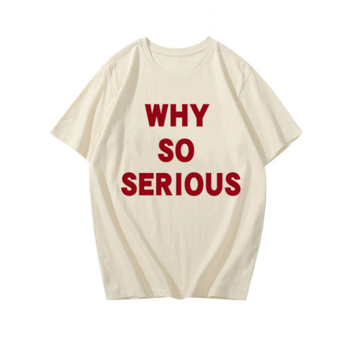 WHY SO SERIOUS T恤短袖半袖衫趣味英文印花上衣服體恤打底衫背心