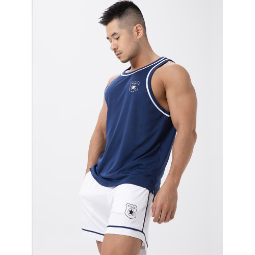 hansbenny2025春夏季男警官製服背心印花休閒運動健身籃球原創潮
