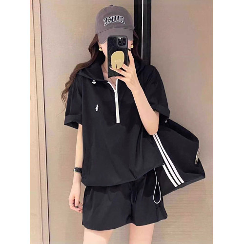 休閒運動套裝女夏季2025新款時尚洋氣薄款速乾短袖短褲跑步兩件套
