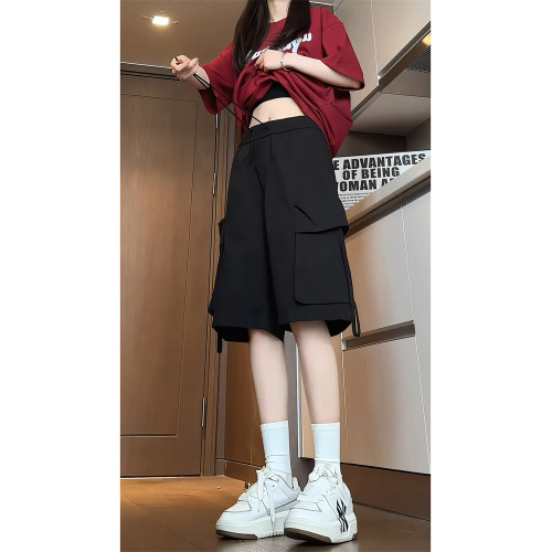 休閒運動套裝女夏季學生韓版寬松顯瘦時尚短袖工裝五分短褲兩件套