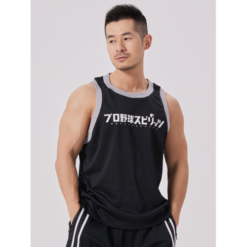 hansbenny夏季新款網眼背心男速乾透氣運動健身籃球訓練棒球日系
