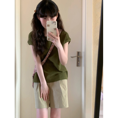 減齡復古休閒運動套裝女夏季寬松顯瘦學生韓版短袖短褲跑步兩件套