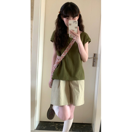 減齡復古休閒運動套裝女夏季寬松顯瘦學生韓版短袖短褲跑步兩件套