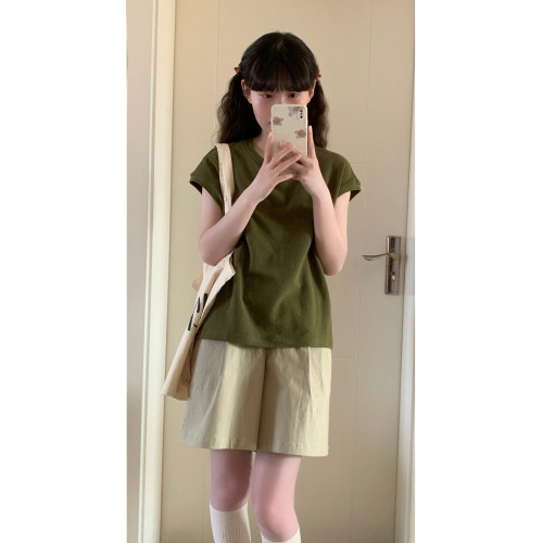 減齡復古休閒運動套裝女夏季寬松顯瘦學生韓版短袖短褲跑步兩件套