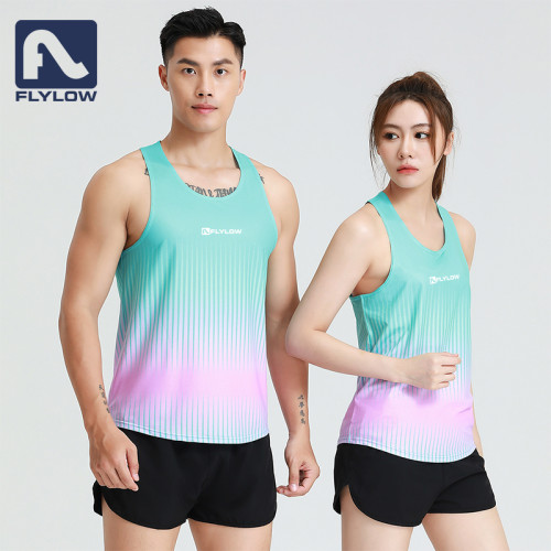 美國FLYLOW 夏季馬拉松運動跑步健身秀禾服情侶背心男女速乾透氣