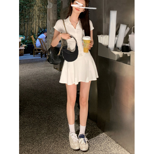休閒運動套裝女夏季2025新款時尚網球羽毛球服短裙健身跑步兩件套