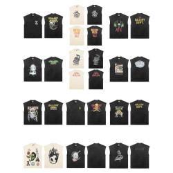 gallery dept美式復古vintage塗鴉高街做舊水洗無袖砍肩背心短袖