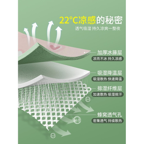 德國JK夏季冰絲涼蓆2025新款兒童A類母嬰級藤蓆軟蓆子機洗床笠款