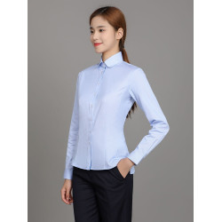 浦髮銀行新款行服女士襯衫門襟織帶女襯衣浦髮工作服修身條紋工裝