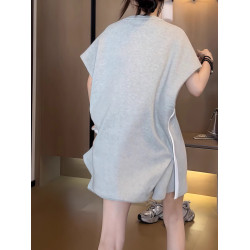 大碼休閒運動套裝女夏季薄款胖mm顯瘦寬松簡約T恤短褲時尚兩件套