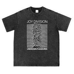JoyDivision樂隊脈沖波水洗做舊復古美式街頭搖滾背心無長短袖T恤