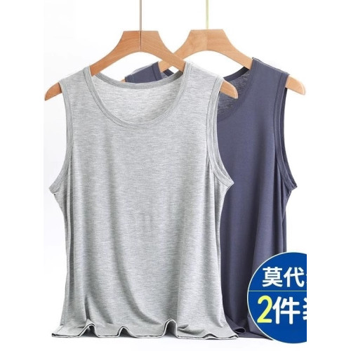 皮爾卡丹背心男款夏季圓領坎肩上衣薄款老頭打底汗衫吊帶無袖t恤