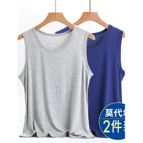 皮爾卡丹背心男款夏季圓領坎肩上衣薄款老頭打底汗衫吊帶無袖t恤