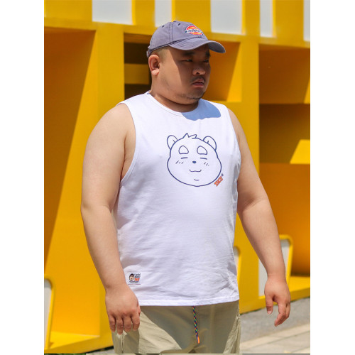 TRCE鐳創 原創運動健身夏季寬松大碼憨憨熊透氣印花無袖T恤背心