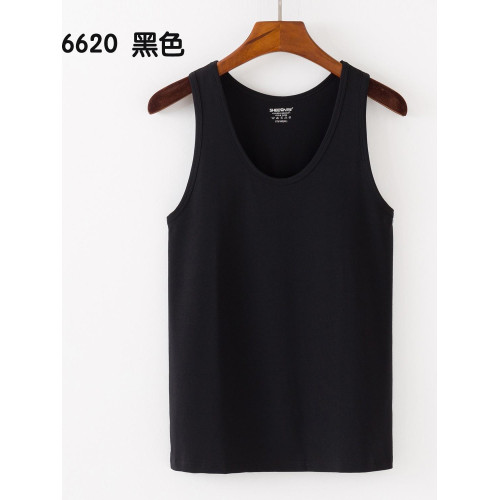 兄華男士夏季背心薄款圓領莫代爾棉跨欄純色運動無袖打底汗衫6620