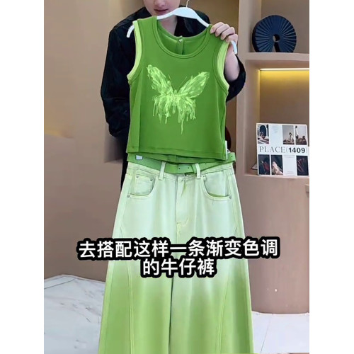 歐貨休閒運動套裝女夏季2025新款時尚洋氣設計感假兩件背心兩件套