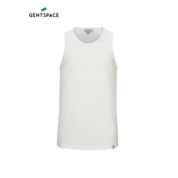 GENTSPACE2025夏新品簡約圓領基礎白色肌理感休閒背心