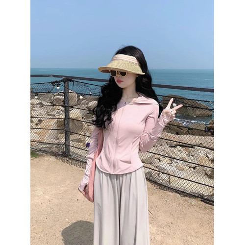 瑜伽服冰絲防曬衣休閒運動套裝女夏季2025新款修身顯瘦時尚兩件套