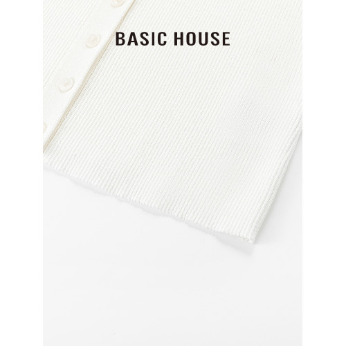 百家好/Basic House純色修身百搭顯瘦多釦針織吊帶衫女無袖背心夏